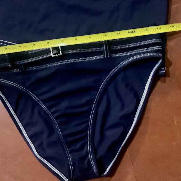 Issac Mizrahi Navy Tankini Swim Top and Bottom set. Sz S & M - Picture 9 of 12